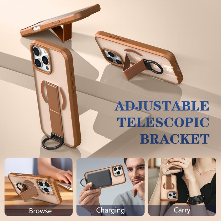 For iPhone 16 Pro Skin-Friendly D-Ring Holder Magnetic Shockproof Phone Case