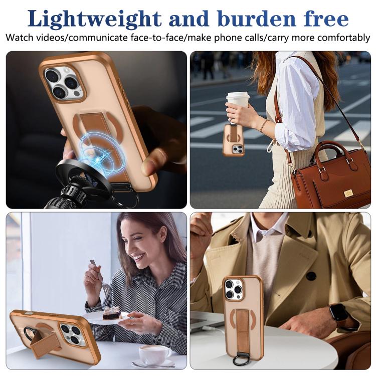 For iPhone 16 Pro Skin-Friendly D-Ring Holder Magnetic Shockproof Phone Case