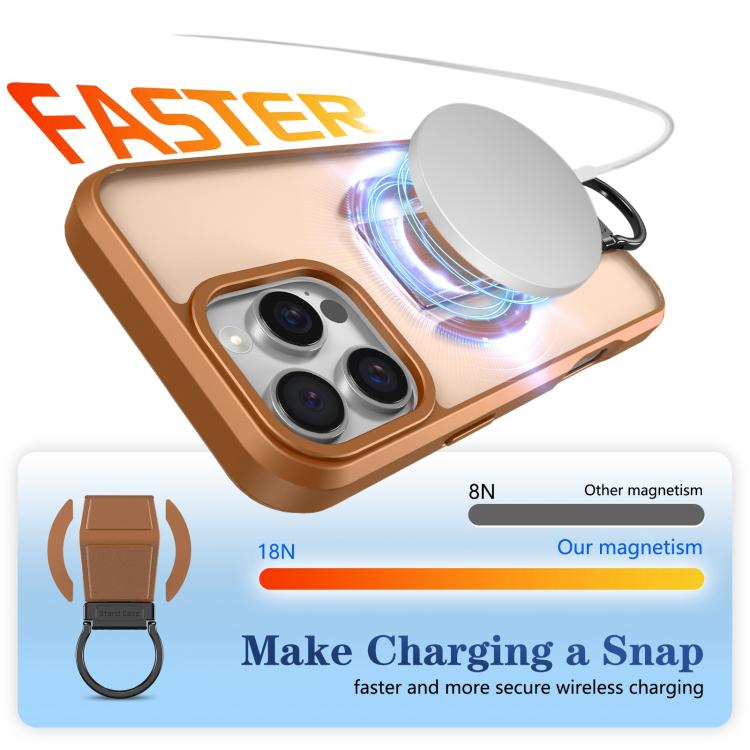 For iPhone 16 Pro Skin-Friendly D-Ring Holder Magnetic Shockproof Phone Case