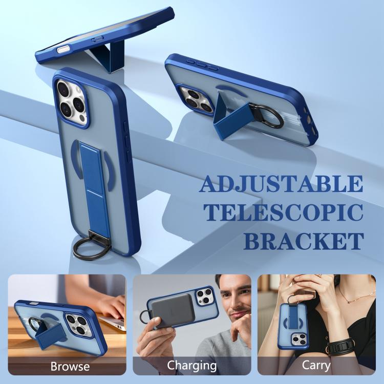 For iPhone 16 Pro Skin-Friendly D-Ring Holder Magnetic Shockproof Phone Case