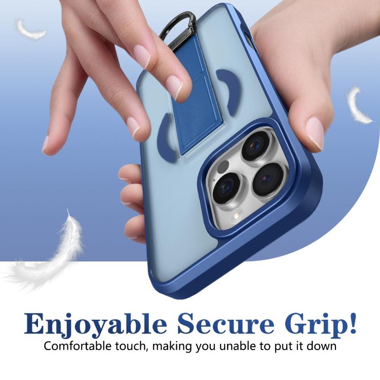 For iPhone 16 Pro Skin-Friendly D-Ring Holder Magnetic Shockproof Phone Case