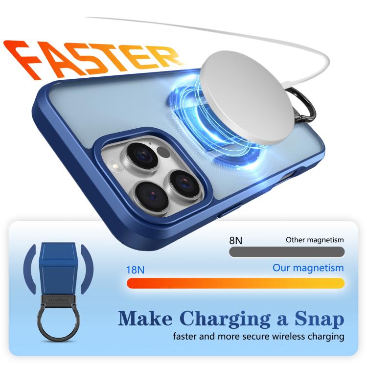 For iPhone 16 Pro Skin-Friendly D-Ring Holder Magnetic Shockproof Phone Case