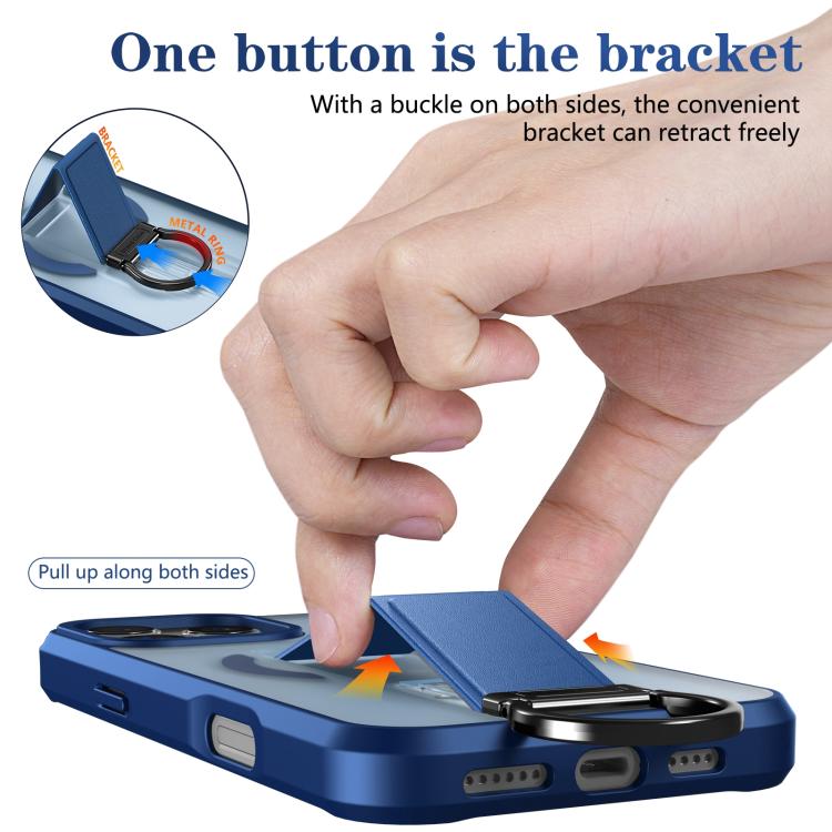 For iPhone 16 Pro Skin-Friendly D-Ring Holder Magnetic Shockproof Phone Case
