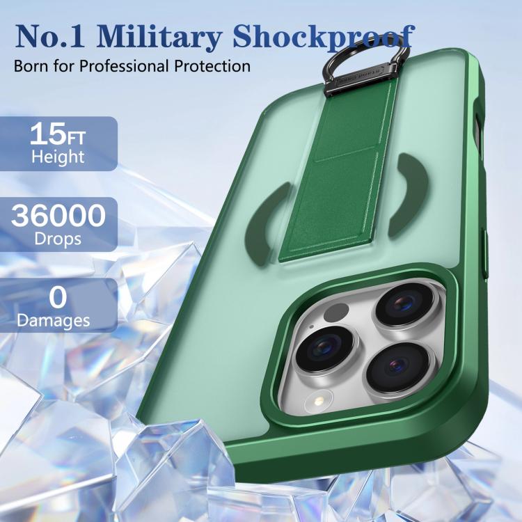 For iPhone 16 Pro Skin-Friendly D-Ring Holder Magnetic Shockproof Phone Case