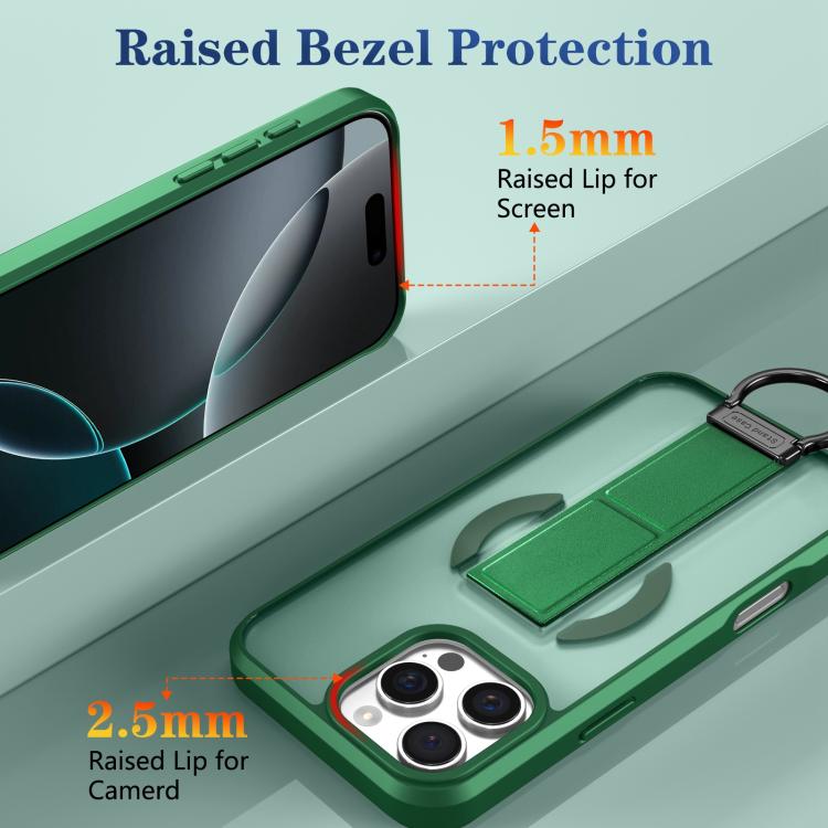 For iPhone 16 Pro Skin-Friendly D-Ring Holder Magnetic Shockproof Phone Case