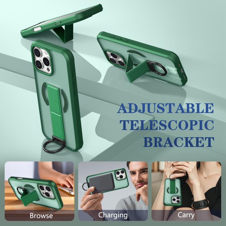 For iPhone 16 Pro Skin-Friendly D-Ring Holder Magnetic Shockproof Phone Case