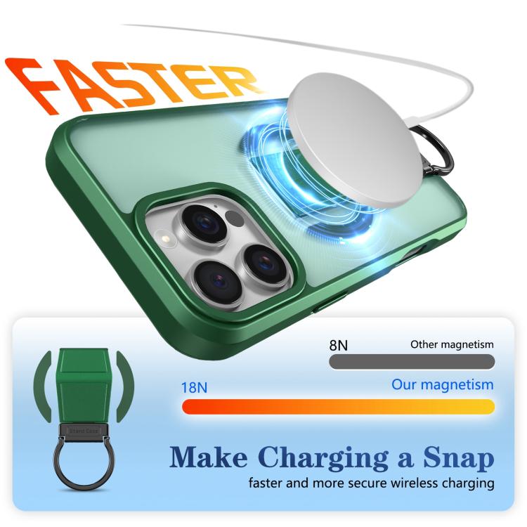 For iPhone 16 Pro Skin-Friendly D-Ring Holder Magnetic Shockproof Phone Case
