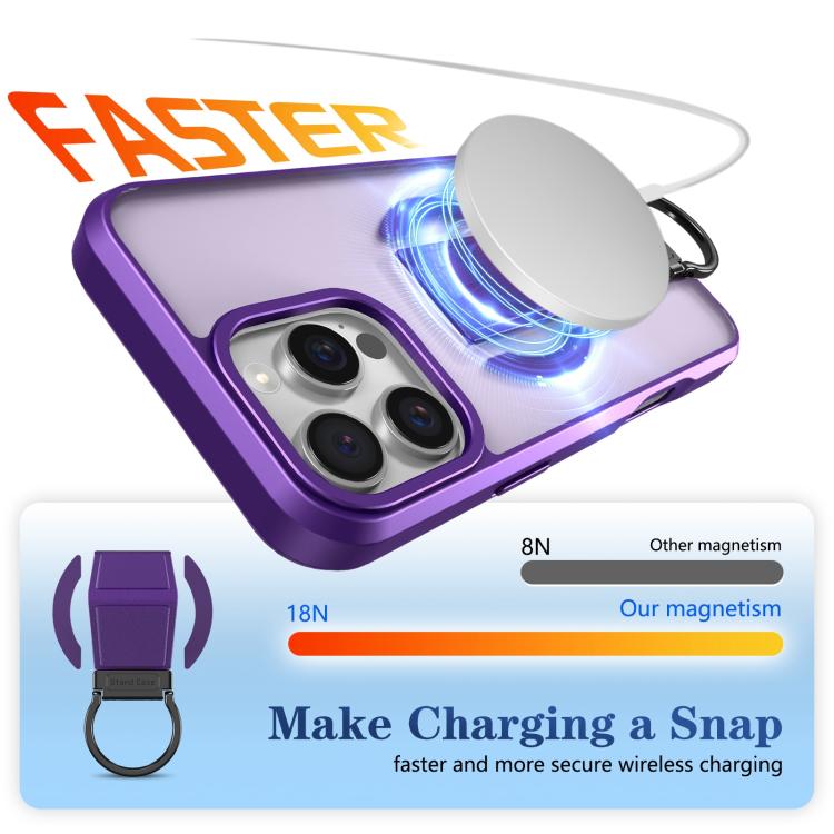 For iPhone 16 Pro Skin-Friendly D-Ring Holder Magnetic Shockproof Phone Case