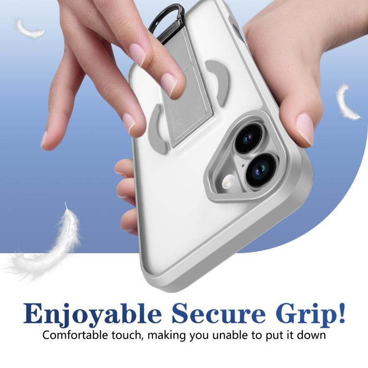 For iPhone 16 Skin-Friendly D-Ring Holder Magnetic Shockproof Phone Case