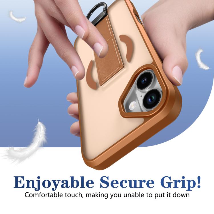 For iPhone 16 Skin-Friendly D-Ring Holder Magnetic Shockproof Phone Case