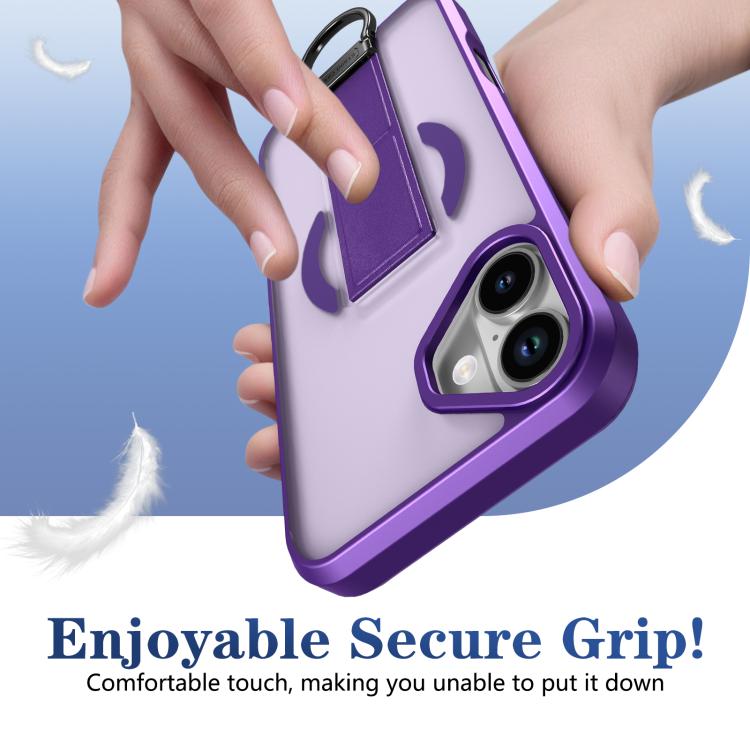 For iPhone 16 Skin-Friendly D-Ring Holder Magnetic Shockproof Phone Case