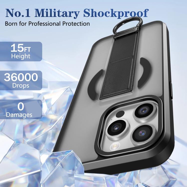 For iPhone 15 Pro Max Skin-Friendly D-Ring Holder Magnetic Shockproof Phone Case