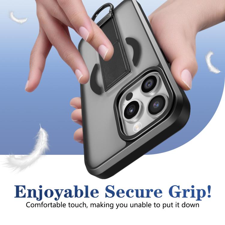 For iPhone 15 Pro Max Skin-Friendly D-Ring Holder Magnetic Shockproof Phone Case