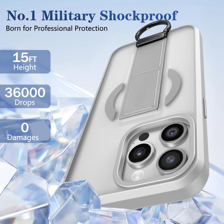 For iPhone 15 Pro Max Skin-Friendly D-Ring Holder Magnetic Shockproof Phone Case