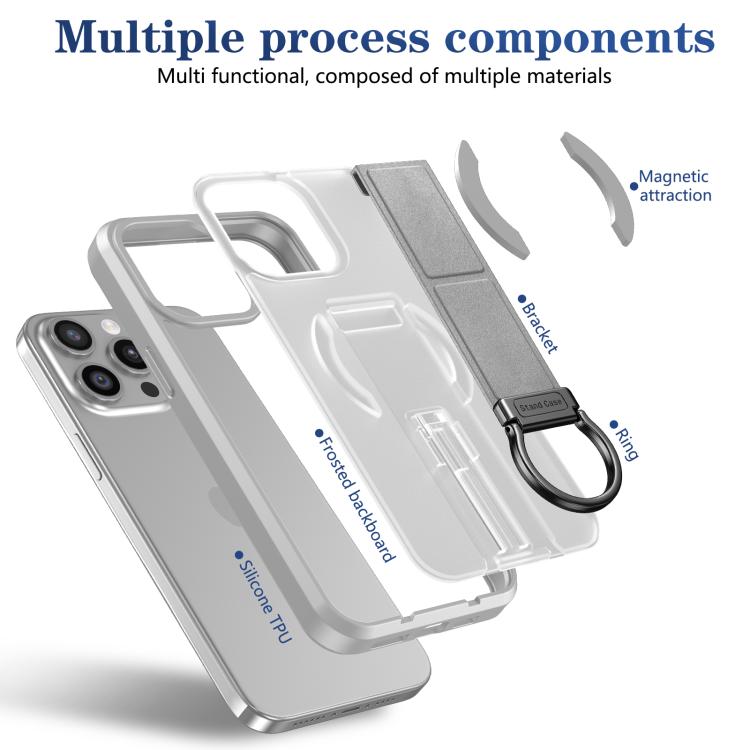 For iPhone 15 Pro Max Skin-Friendly D-Ring Holder Magnetic Shockproof Phone Case