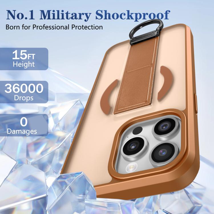 For iPhone 15 Pro Max Skin-Friendly D-Ring Holder Magnetic Shockproof Phone Case