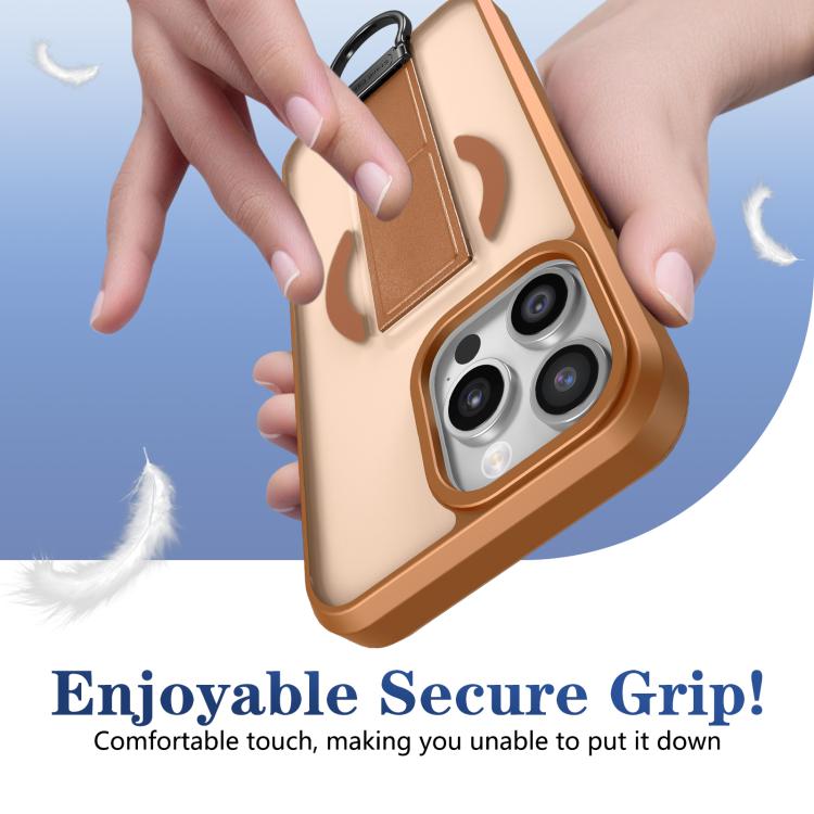 For iPhone 15 Pro Max Skin-Friendly D-Ring Holder Magnetic Shockproof Phone Case