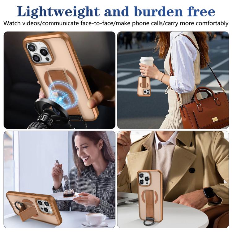 For iPhone 15 Pro Max Skin-Friendly D-Ring Holder Magnetic Shockproof Phone Case