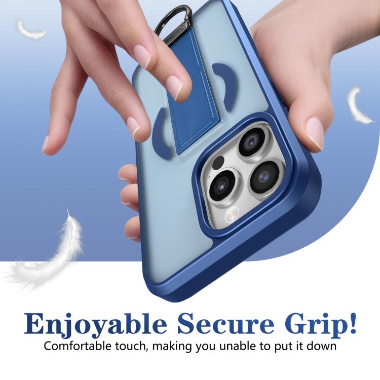 For iPhone 15 Pro Max Skin-Friendly D-Ring Holder Magnetic Shockproof Phone Case