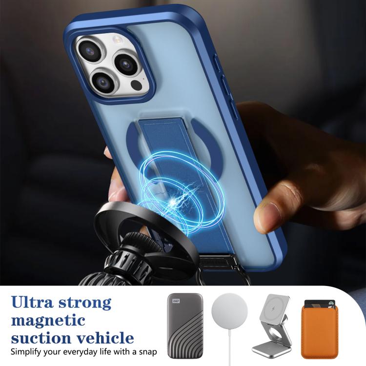 For iPhone 15 Pro Max Skin-Friendly D-Ring Holder Magnetic Shockproof Phone Case