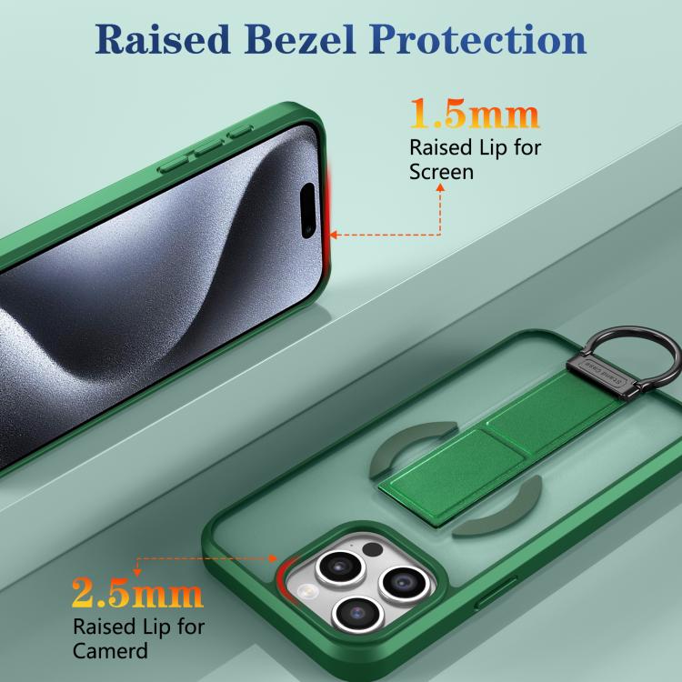 For iPhone 15 Pro Max Skin-Friendly D-Ring Holder Magnetic Shockproof Phone Case