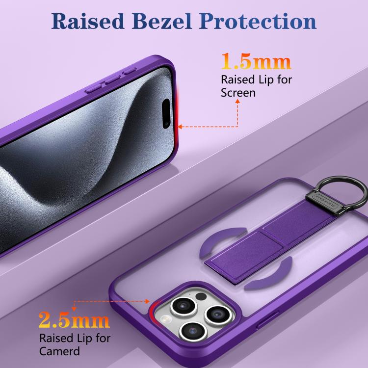 For iPhone 15 Pro Max Skin-Friendly D-Ring Holder Magnetic Shockproof Phone Case