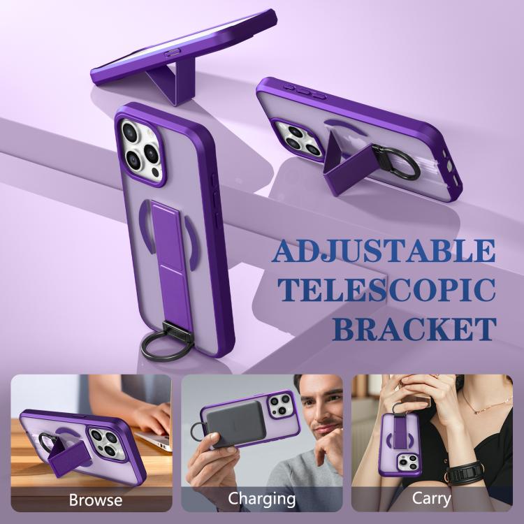 For iPhone 15 Pro Max Skin-Friendly D-Ring Holder Magnetic Shockproof Phone Case