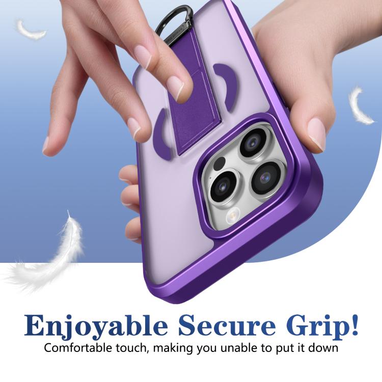 For iPhone 15 Pro Max Skin-Friendly D-Ring Holder Magnetic Shockproof Phone Case
