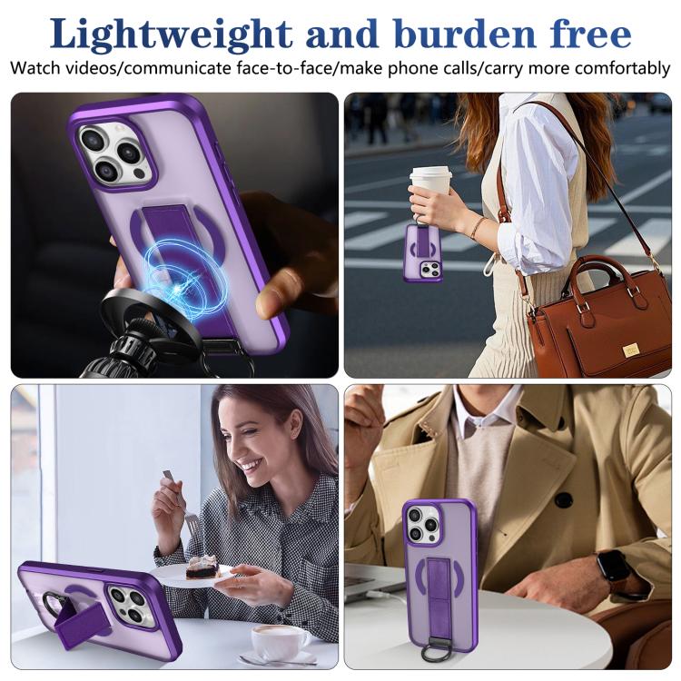 For iPhone 15 Pro Max Skin-Friendly D-Ring Holder Magnetic Shockproof Phone Case