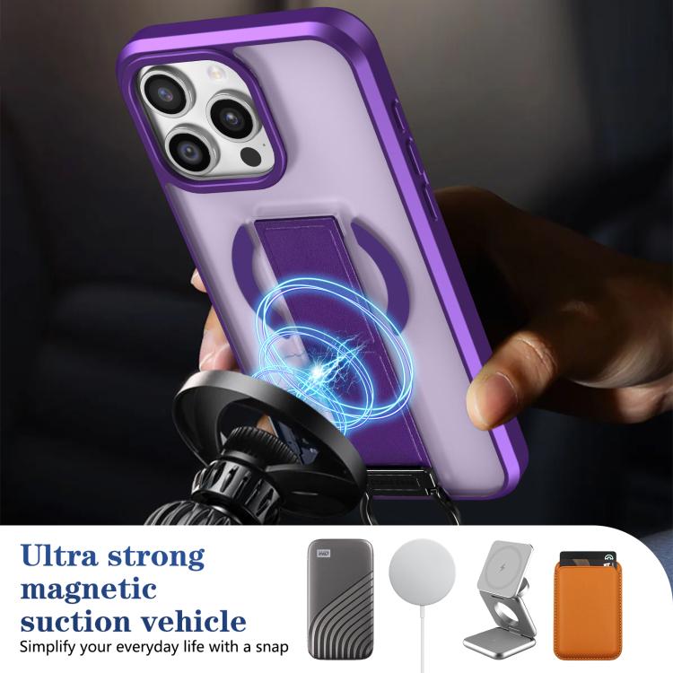 For iPhone 15 Pro Max Skin-Friendly D-Ring Holder Magnetic Shockproof Phone Case