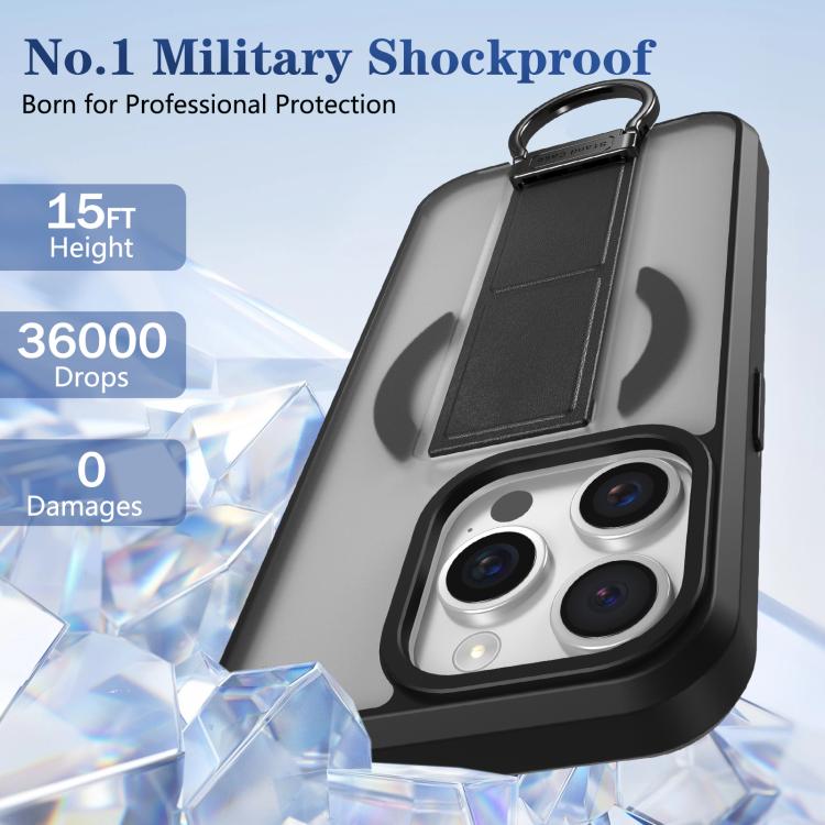 For iPhone 15 Pro Skin-Friendly D-Ring Holder Magnetic Shockproof Phone Case