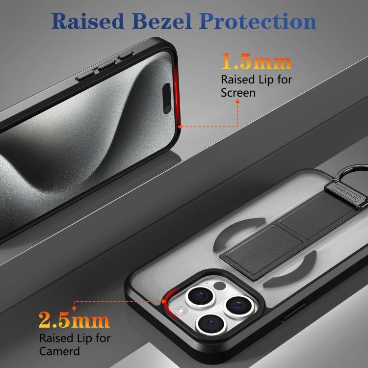 For iPhone 15 Pro Skin-Friendly D-Ring Holder Magnetic Shockproof Phone Case