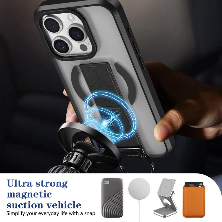 For iPhone 15 Pro Skin-Friendly D-Ring Holder Magnetic Shockproof Phone Case
