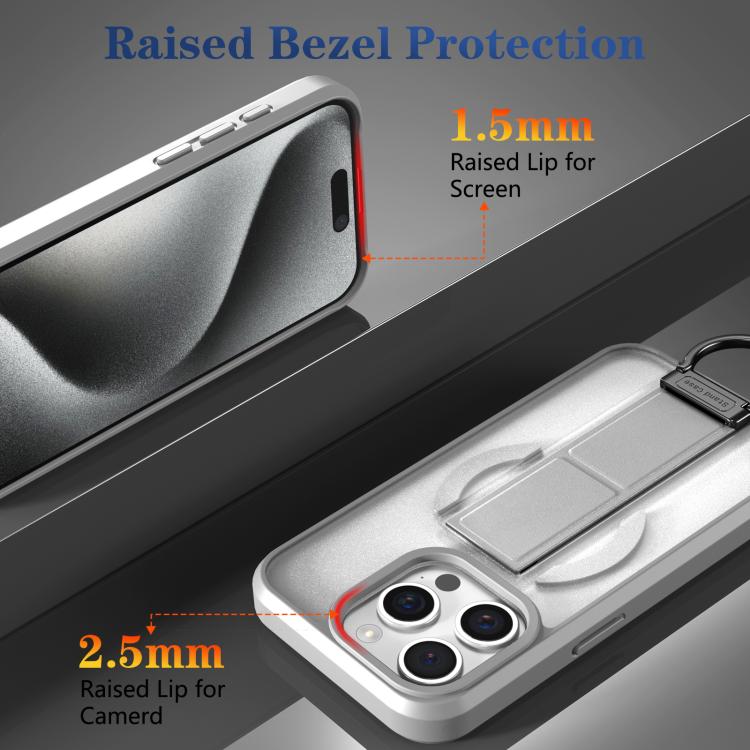 For iPhone 15 Pro Skin-Friendly D-Ring Holder Magnetic Shockproof Phone Case