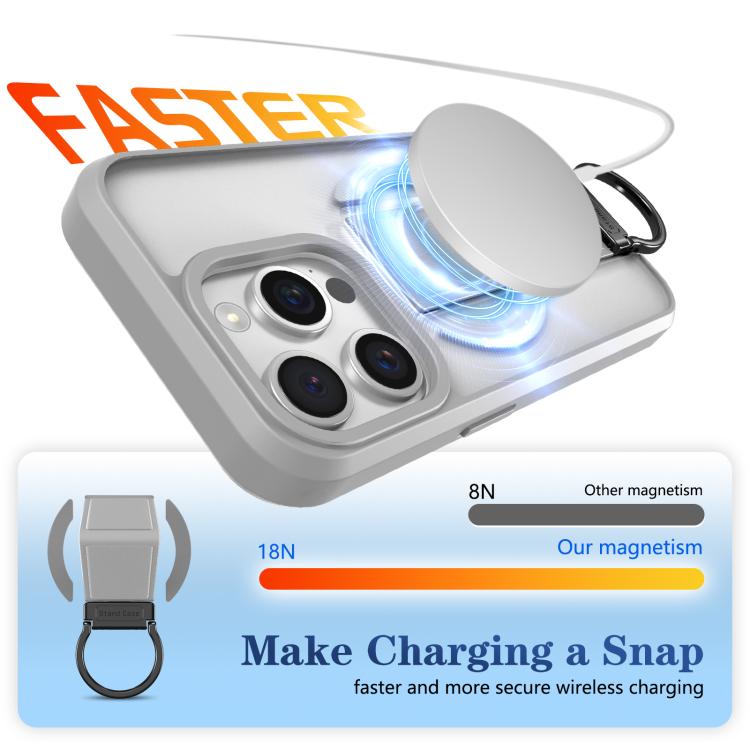 For iPhone 15 Pro Skin-Friendly D-Ring Holder Magnetic Shockproof Phone Case