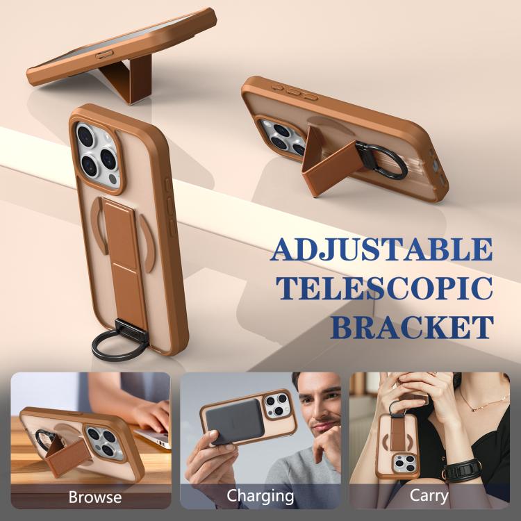 For iPhone 15 Pro Skin-Friendly D-Ring Holder Magnetic Shockproof Phone Case