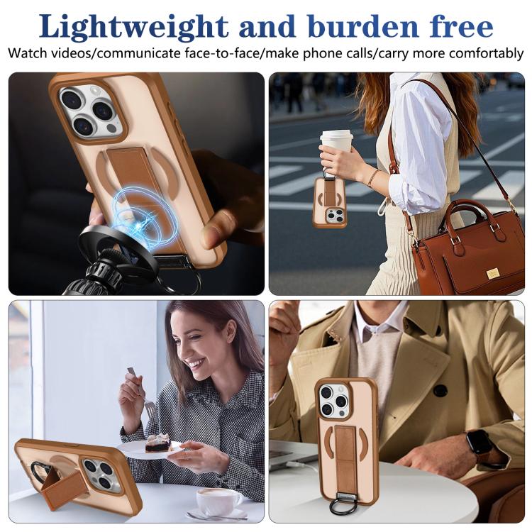 For iPhone 15 Pro Skin-Friendly D-Ring Holder Magnetic Shockproof Phone Case