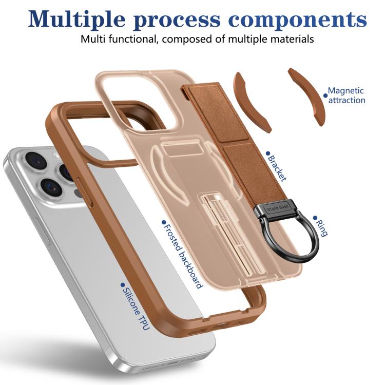 For iPhone 15 Pro Skin-Friendly D-Ring Holder Magnetic Shockproof Phone Case