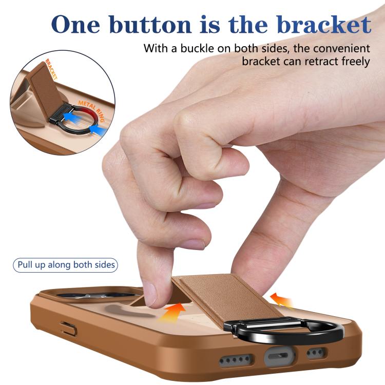 For iPhone 15 Pro Skin-Friendly D-Ring Holder Magnetic Shockproof Phone Case