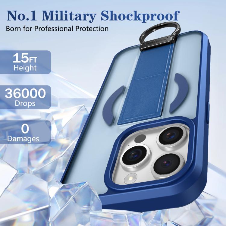 For iPhone 15 Pro Skin-Friendly D-Ring Holder Magnetic Shockproof Phone Case