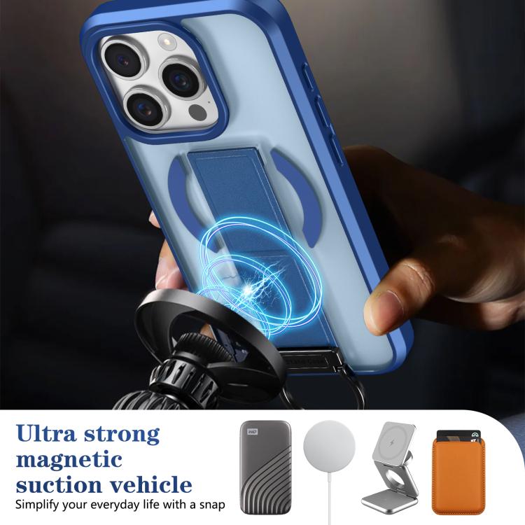 For iPhone 15 Pro Skin-Friendly D-Ring Holder Magnetic Shockproof Phone Case