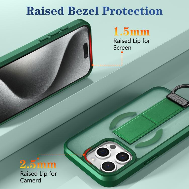 For iPhone 15 Pro Skin-Friendly D-Ring Holder Magnetic Shockproof Phone Case