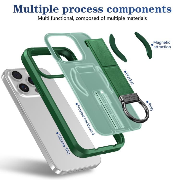 For iPhone 15 Pro Skin-Friendly D-Ring Holder Magnetic Shockproof Phone Case