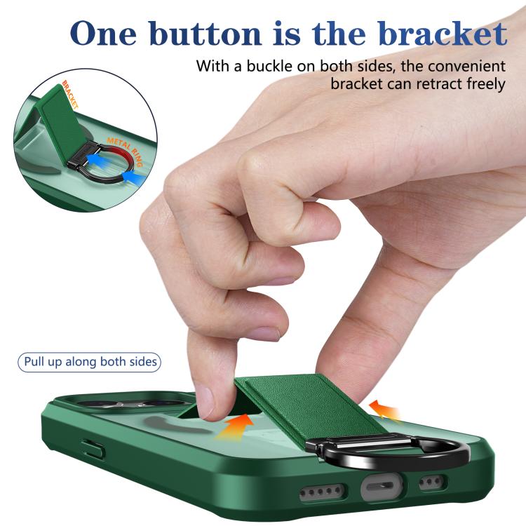 For iPhone 15 Pro Skin-Friendly D-Ring Holder Magnetic Shockproof Phone Case
