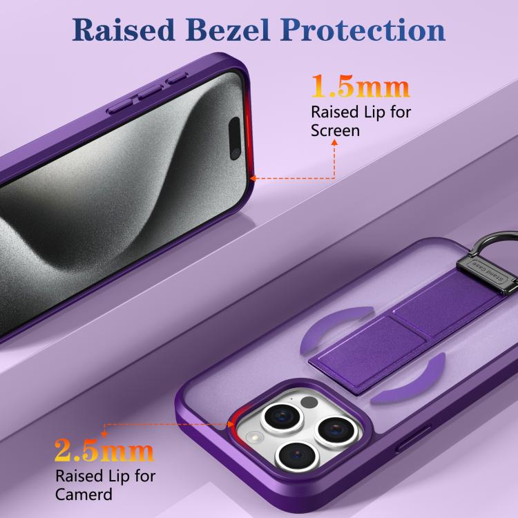 For iPhone 15 Pro Skin-Friendly D-Ring Holder Magnetic Shockproof Phone Case