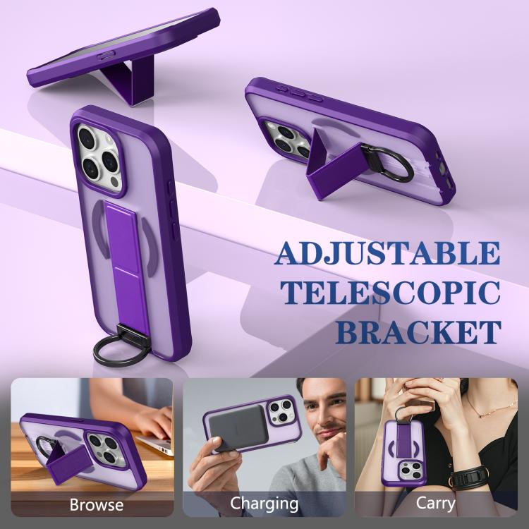 For iPhone 15 Pro Skin-Friendly D-Ring Holder Magnetic Shockproof Phone Case