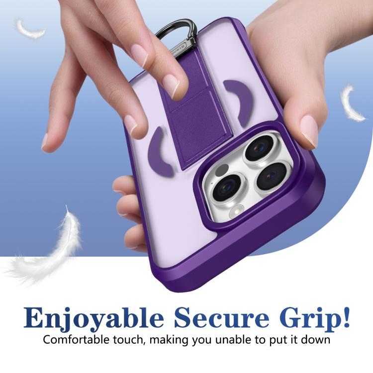 For iPhone 15 Pro Skin-Friendly D-Ring Holder Magnetic Shockproof Phone Case