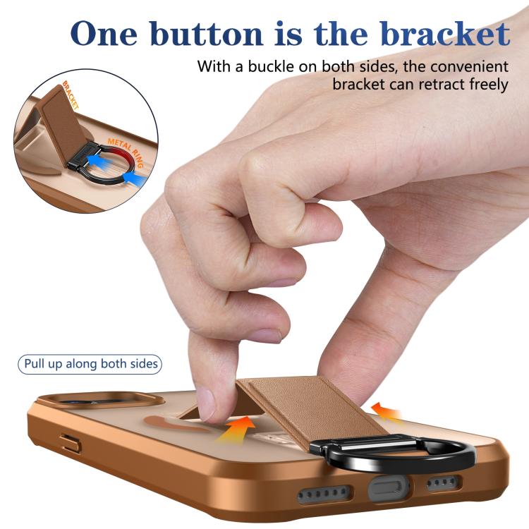 For iPhone 15 Plus Skin-Friendly D-Ring Holder Magnetic Shockproof Phone Case