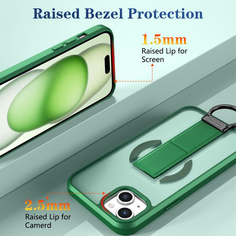 For iPhone 15 Plus Skin-Friendly D-Ring Holder Magnetic Shockproof Phone Case