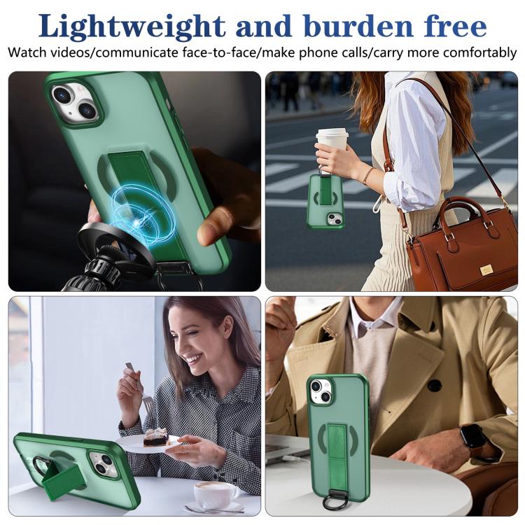 For iPhone 15 Plus Skin-Friendly D-Ring Holder Magnetic Shockproof Phone Case